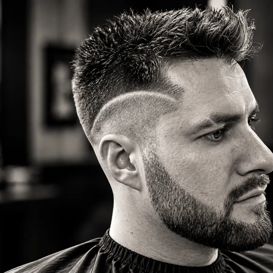 The Hard Part: Spiked texture on top, a fade and a carved part.
